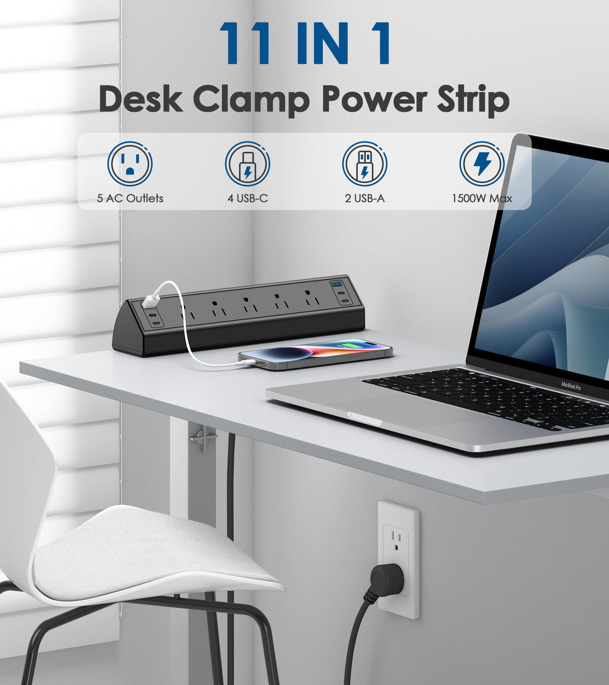 Jgstkcity Desk Clamp Power Strip USB C 40W Total Fast - Jgstkcity Official Imagery - 5