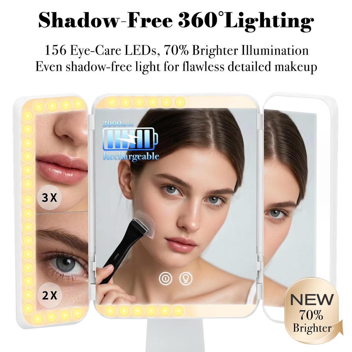 SIMETRA 15 6 Rechargeable Makeup Mirror with Lights 156 LED - SIMETRA Official Imagery - 4