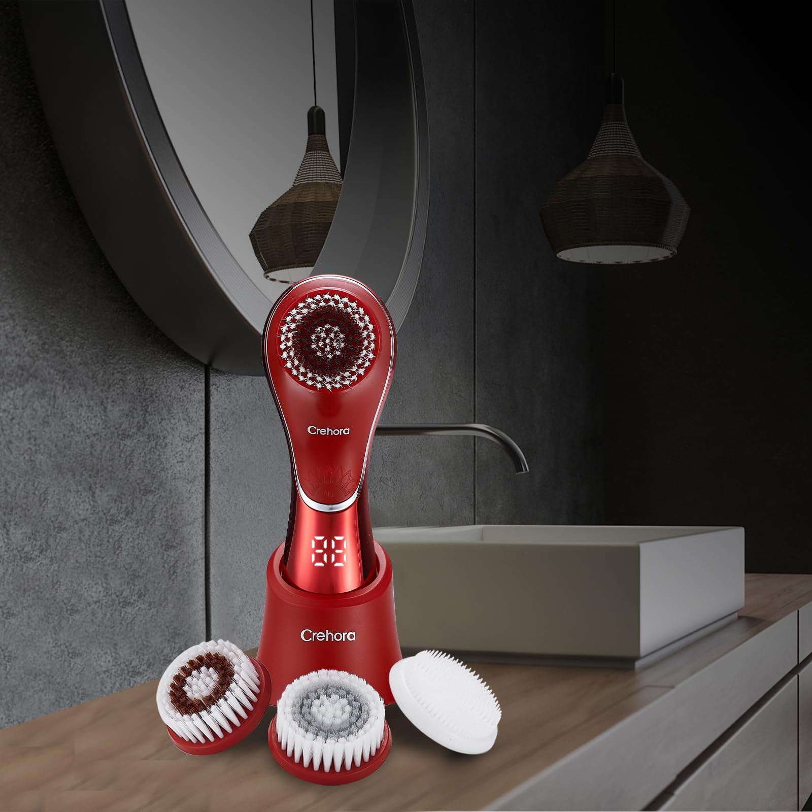 Facial Cleansing Brush Rechargeable Face Scrubber IPX7 - Crehora Official Imagery - 8