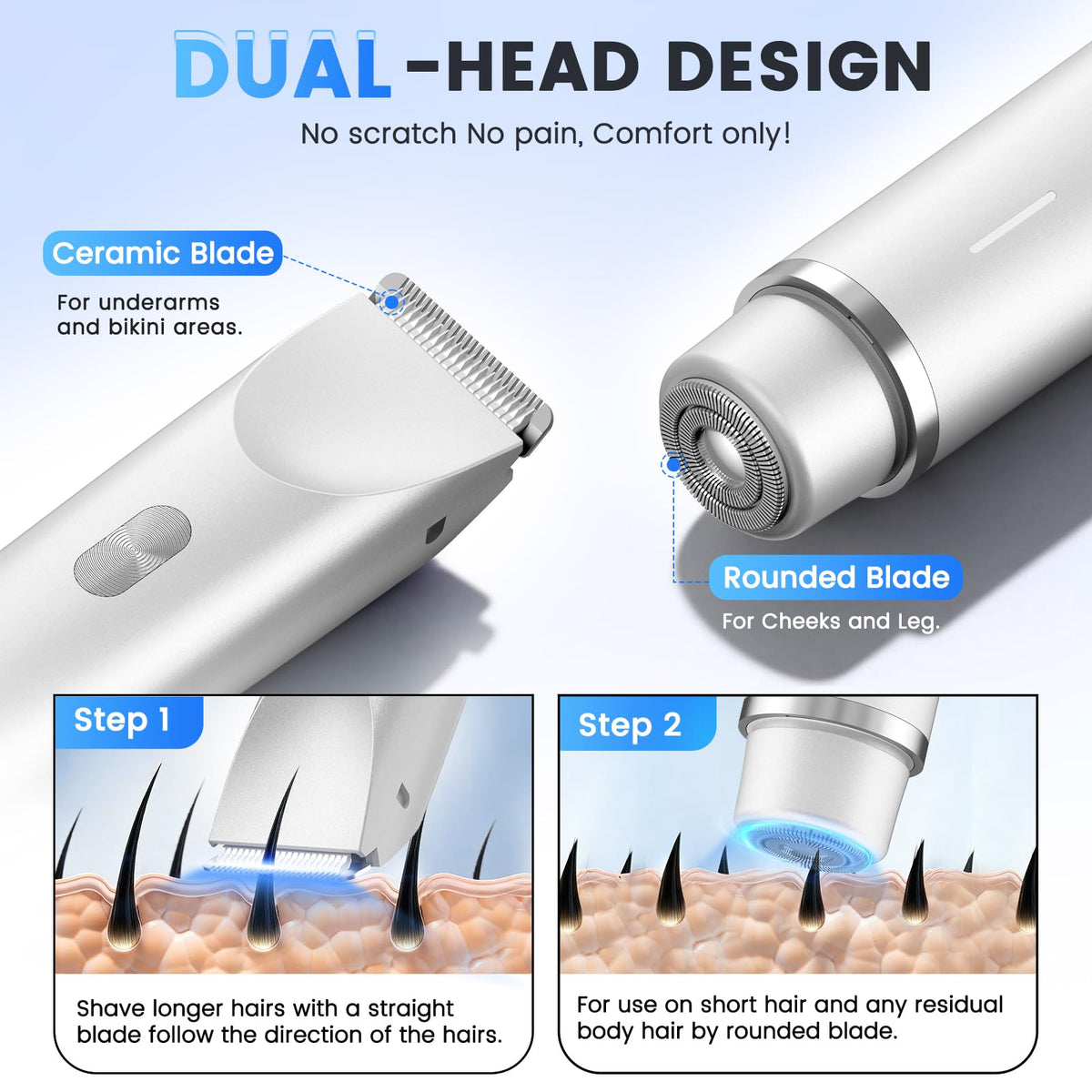 Bikini Trimmer for Women 2 in 1 Electric Razor Bikini Shaver - DLALCSA Official Imagery - 4