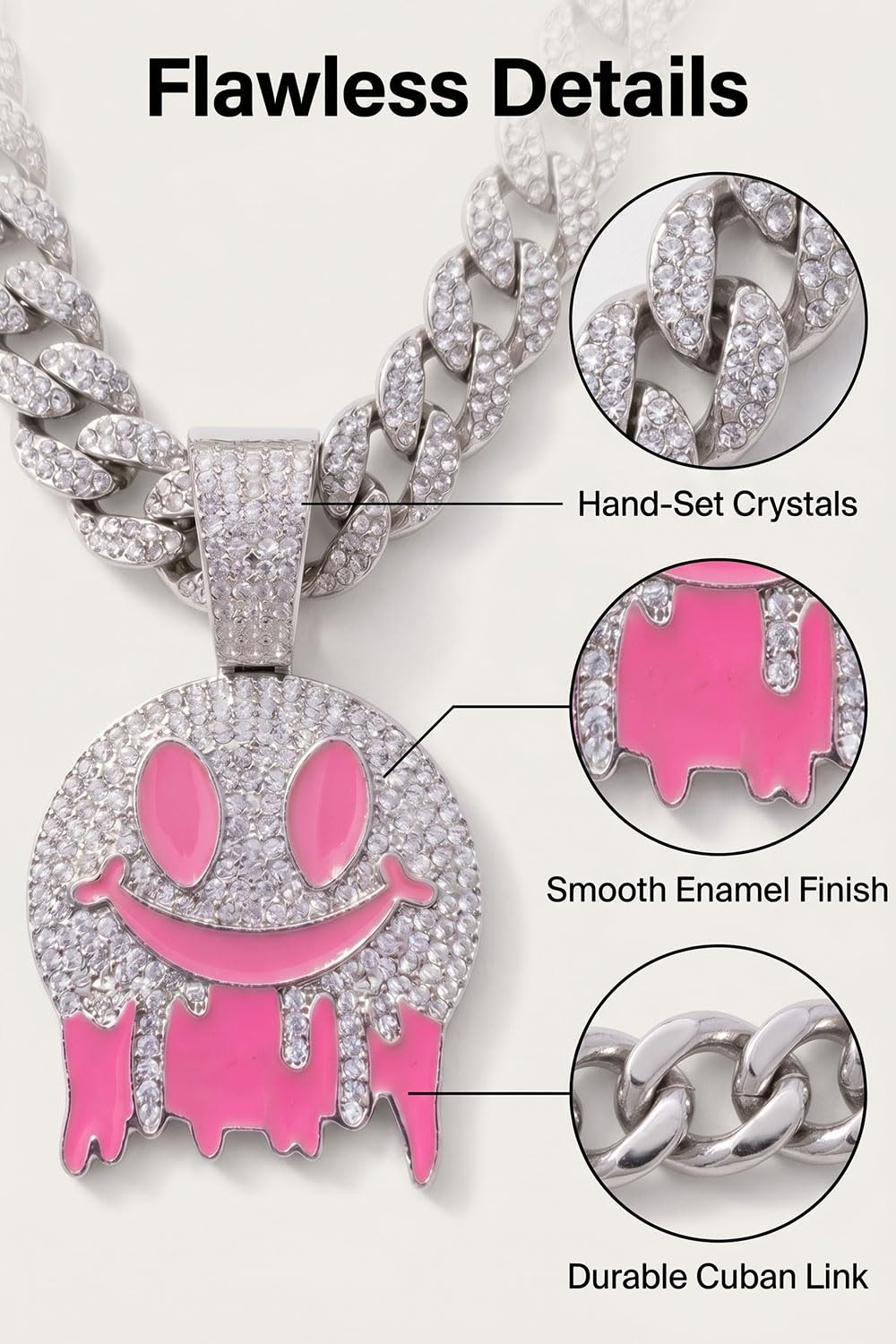 5 in 1 Interchangeable Mood Pendant Necklace Set Iced Out - RFCAW Official Imagery - 7