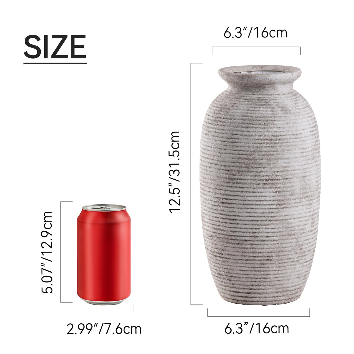 Ceramic Flower Vase 12 5 Large Vases Home Decor Rustic - ooit Official Imagery - 3