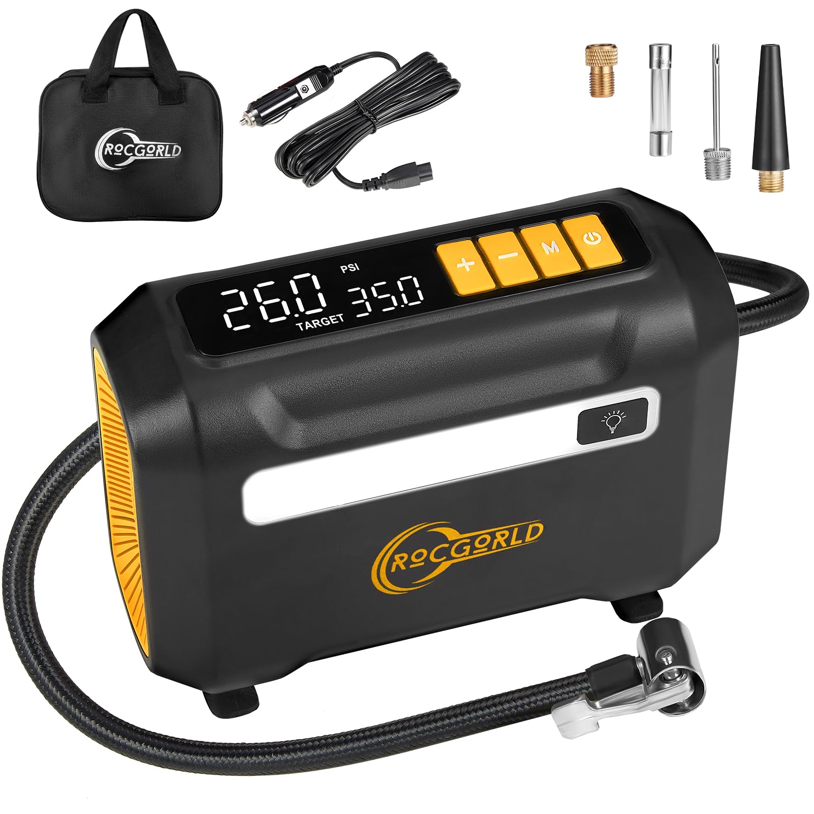 ROCGORLD R8 Tire Inflator Portable Air Compressor, DC 12V Air Compress - View 10