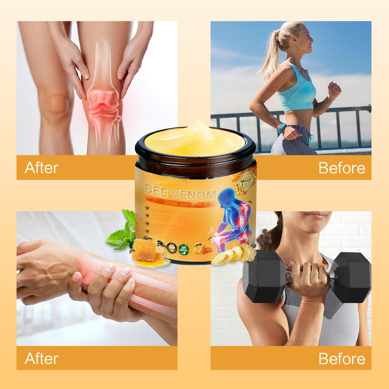 Bee Venom Bone Care Cream, Throughout Release Joint Activities Muscle and Massage Gel.(1)