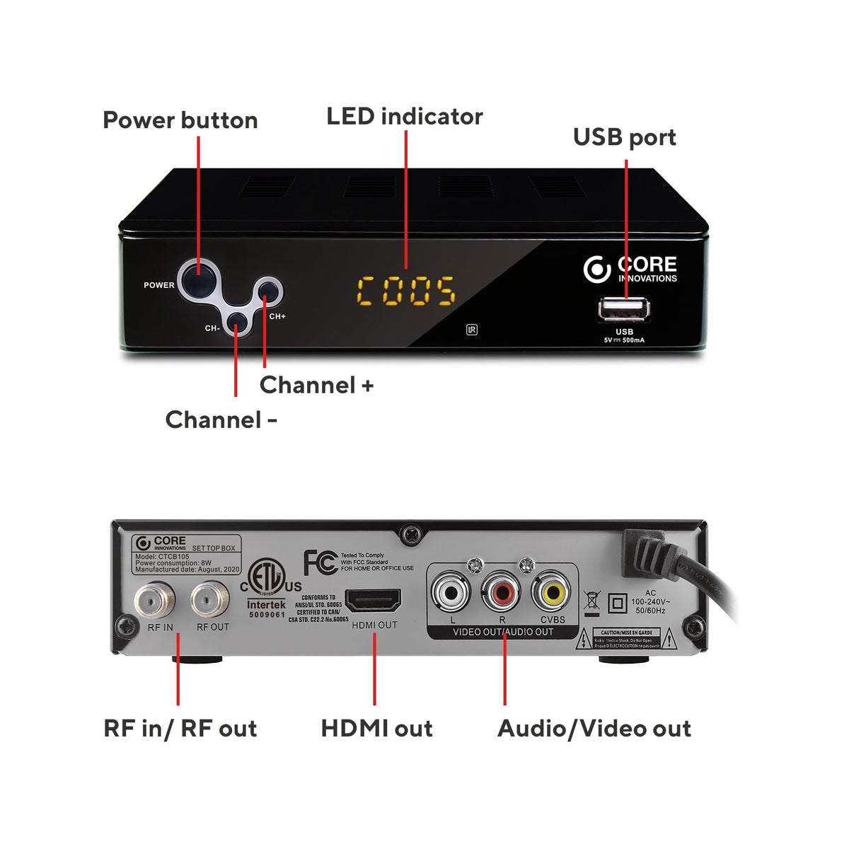 DP CTCB105 Over The Air Digital TV Converter DVR Box - DP Official Imagery - 8