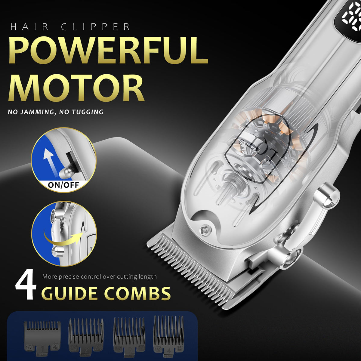 Hair Clippers for Men with LED Display 4 in 1 Cordless - LQT Official Imagery - 4
