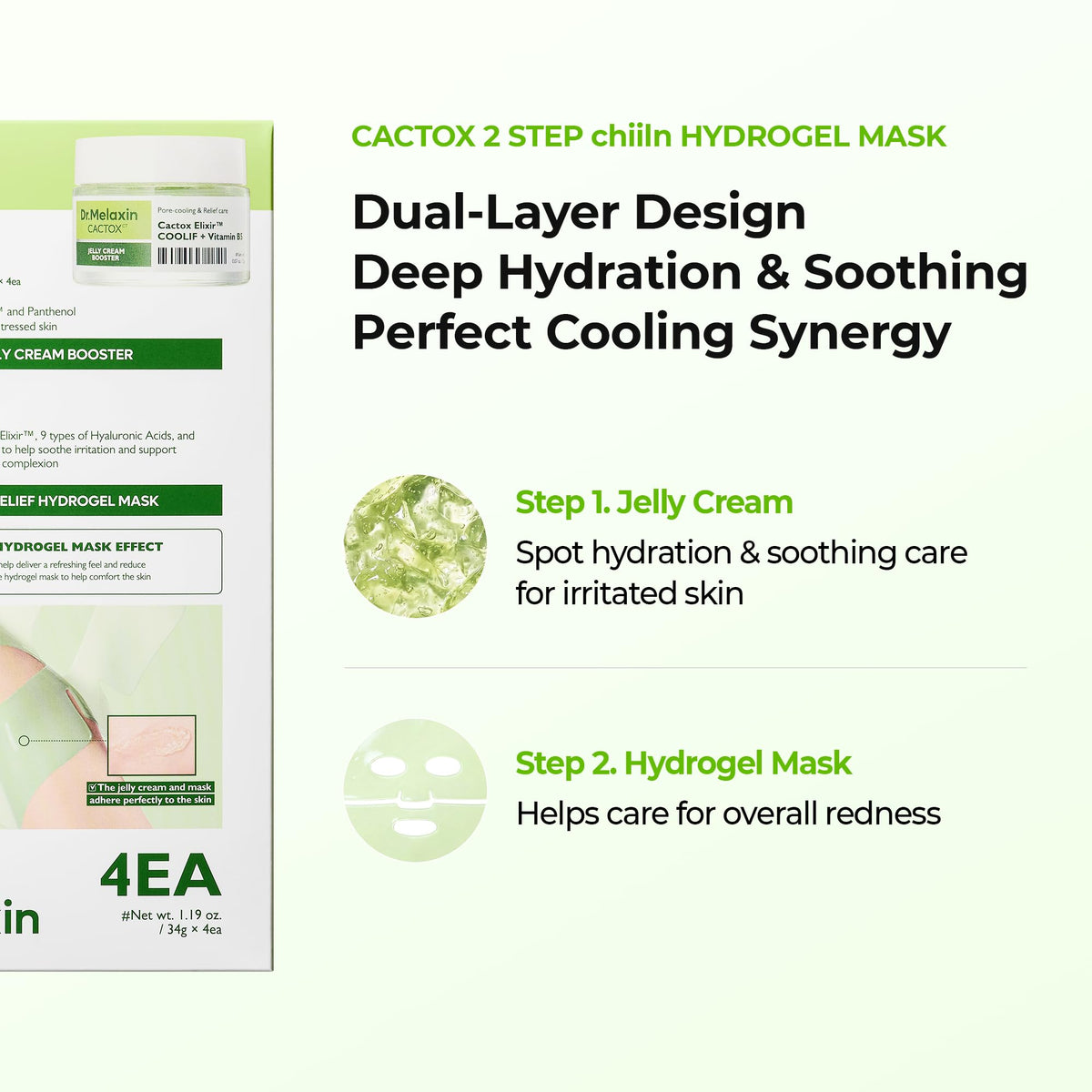 Dr Melaxin CACTOX DE PUFFING PORE TOX GEL MASK 4EA with - Dr.Melaxin Official Product Imagery - 6