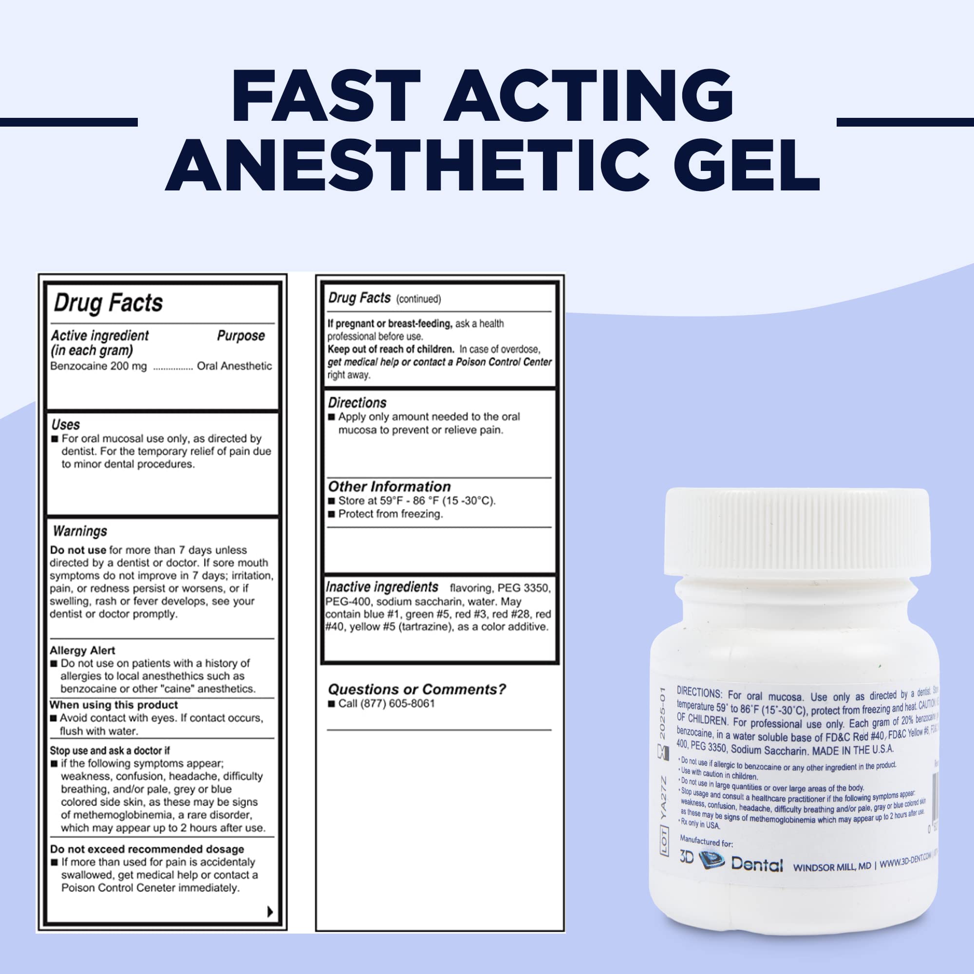 Dynamic Dental CandiCaine Topical Anesthetic Gel 1 oz Mint