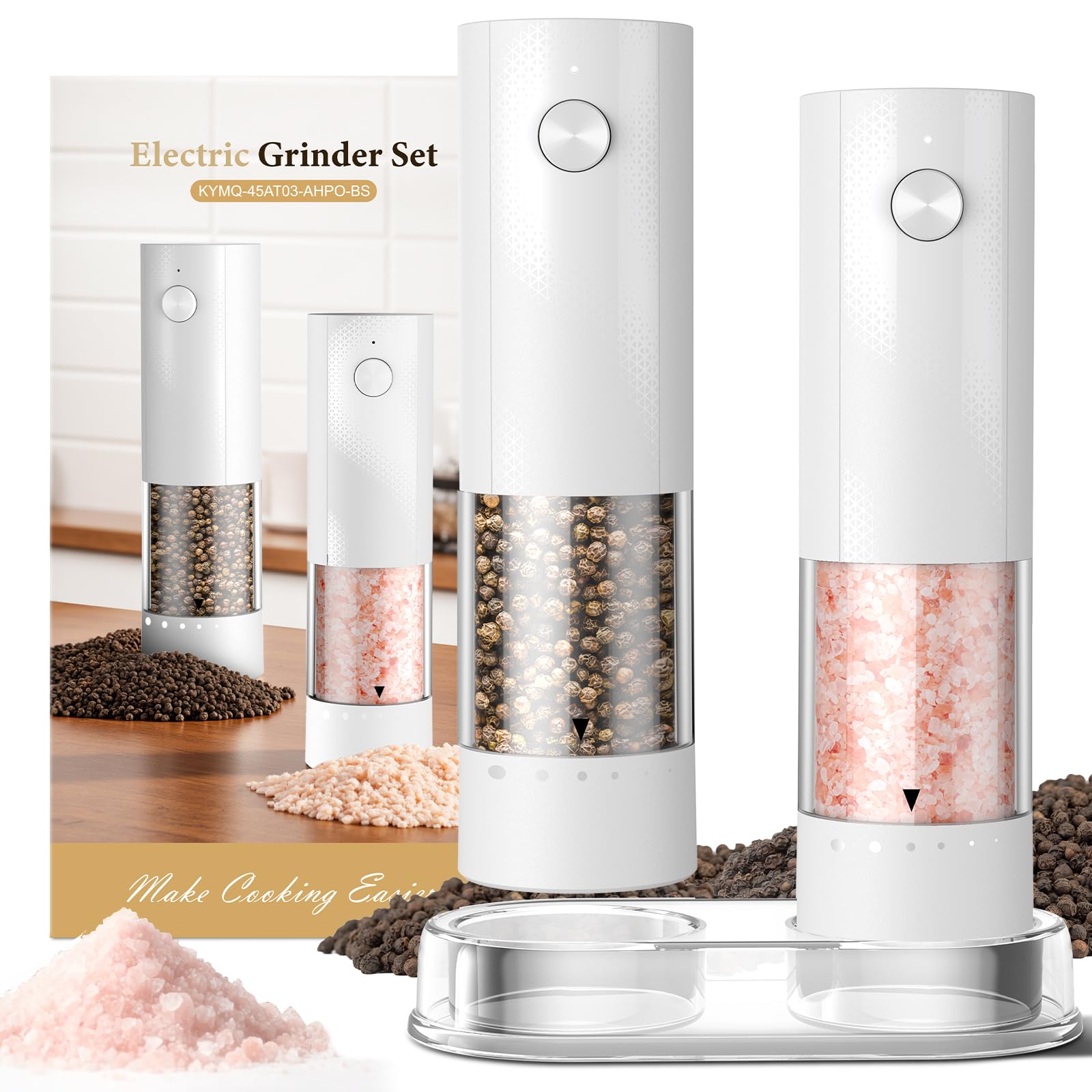 Gaivis Electric Salt and Pepper Grinder Set - Rechargeable Automa by Gaivis - Angle View 10