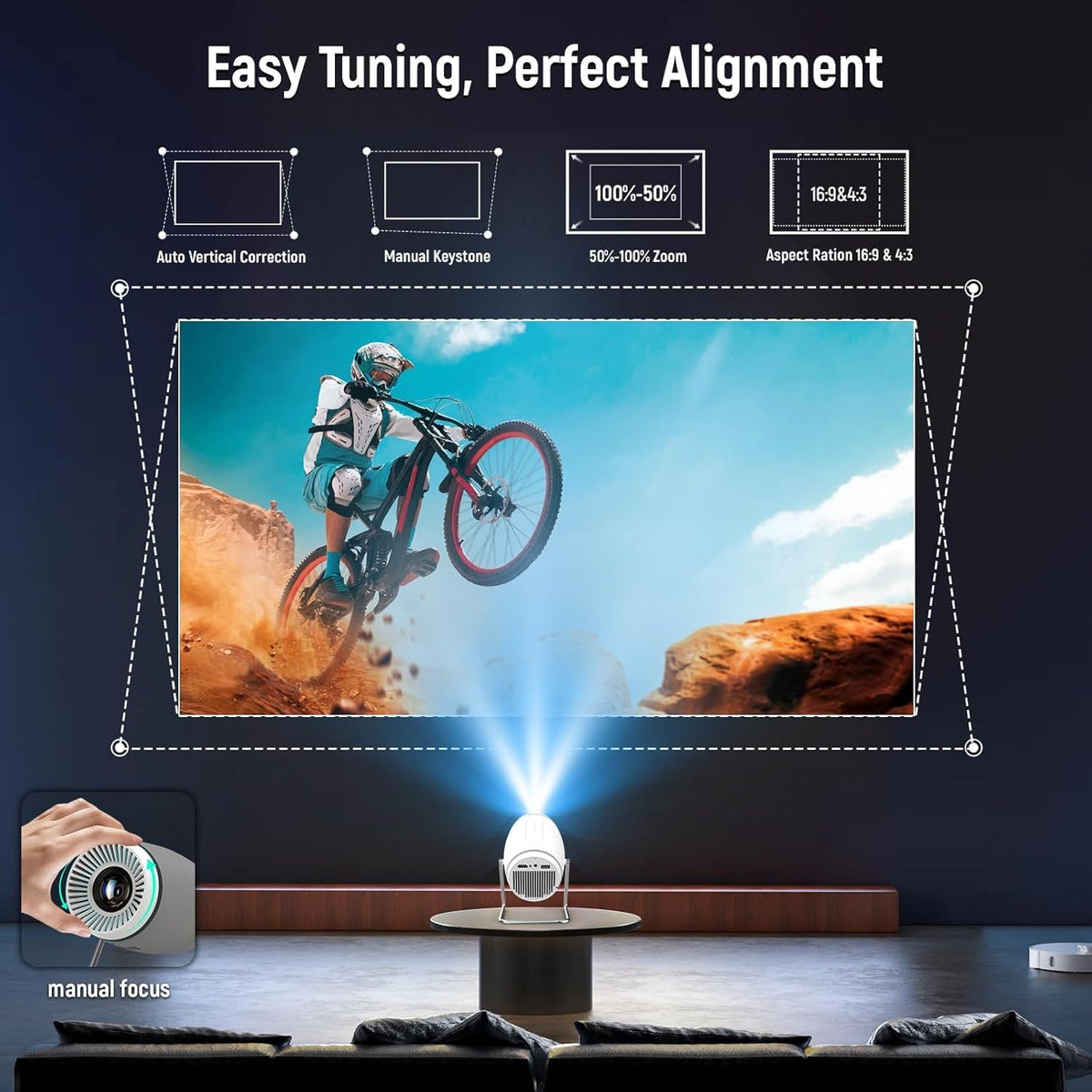 Mini Projector Projector with WiFi and Bluetooth 4K 1080P - Pisodawn Official Imagery - 7