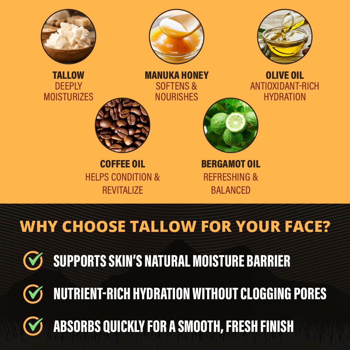 TETON Grass Fed Beef Tallow Day Balm Manuka Honey Face - TETON Official Imagery - 6