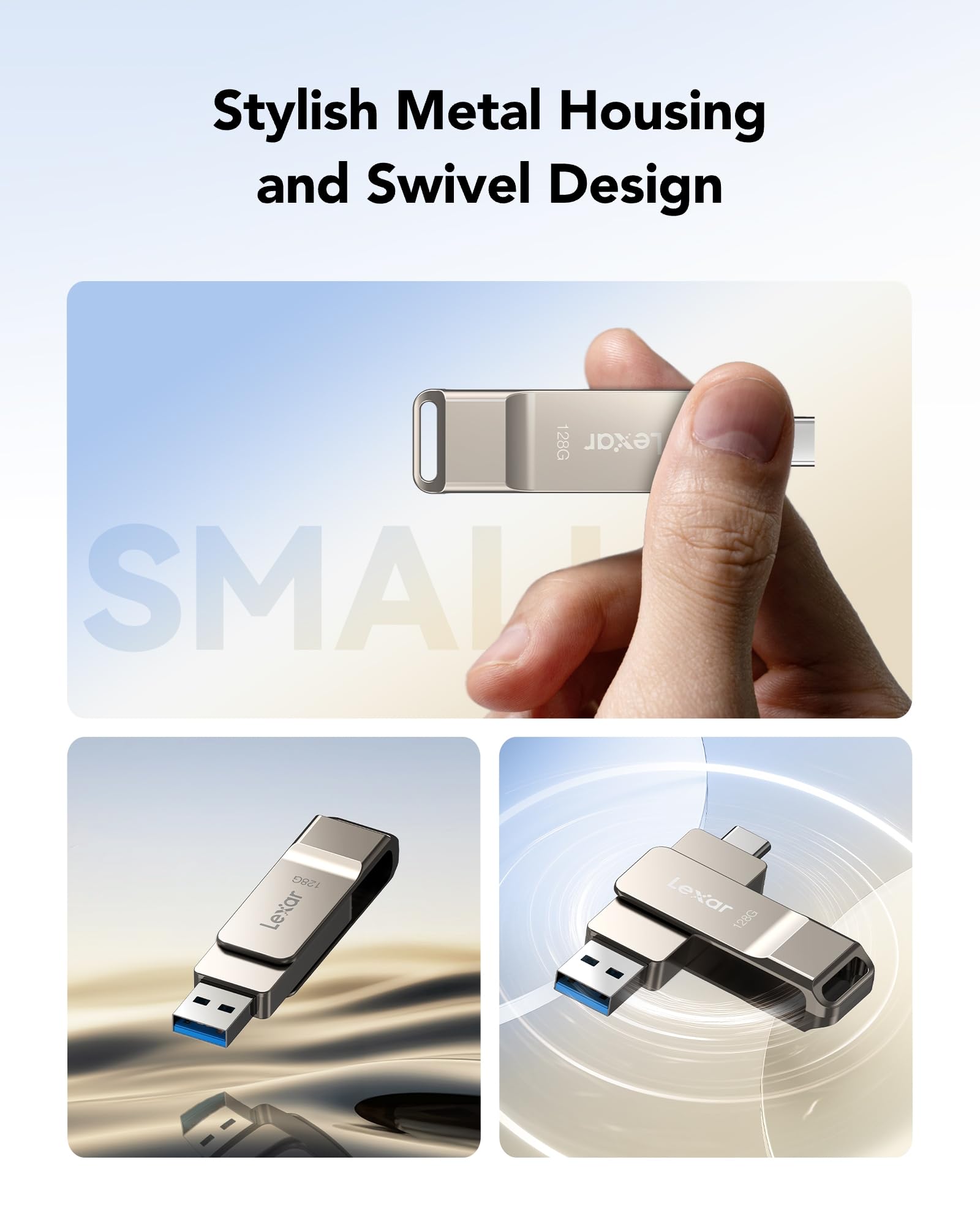 Lexar D40E 128GB Dual USB-C & USB-A Flash Drive