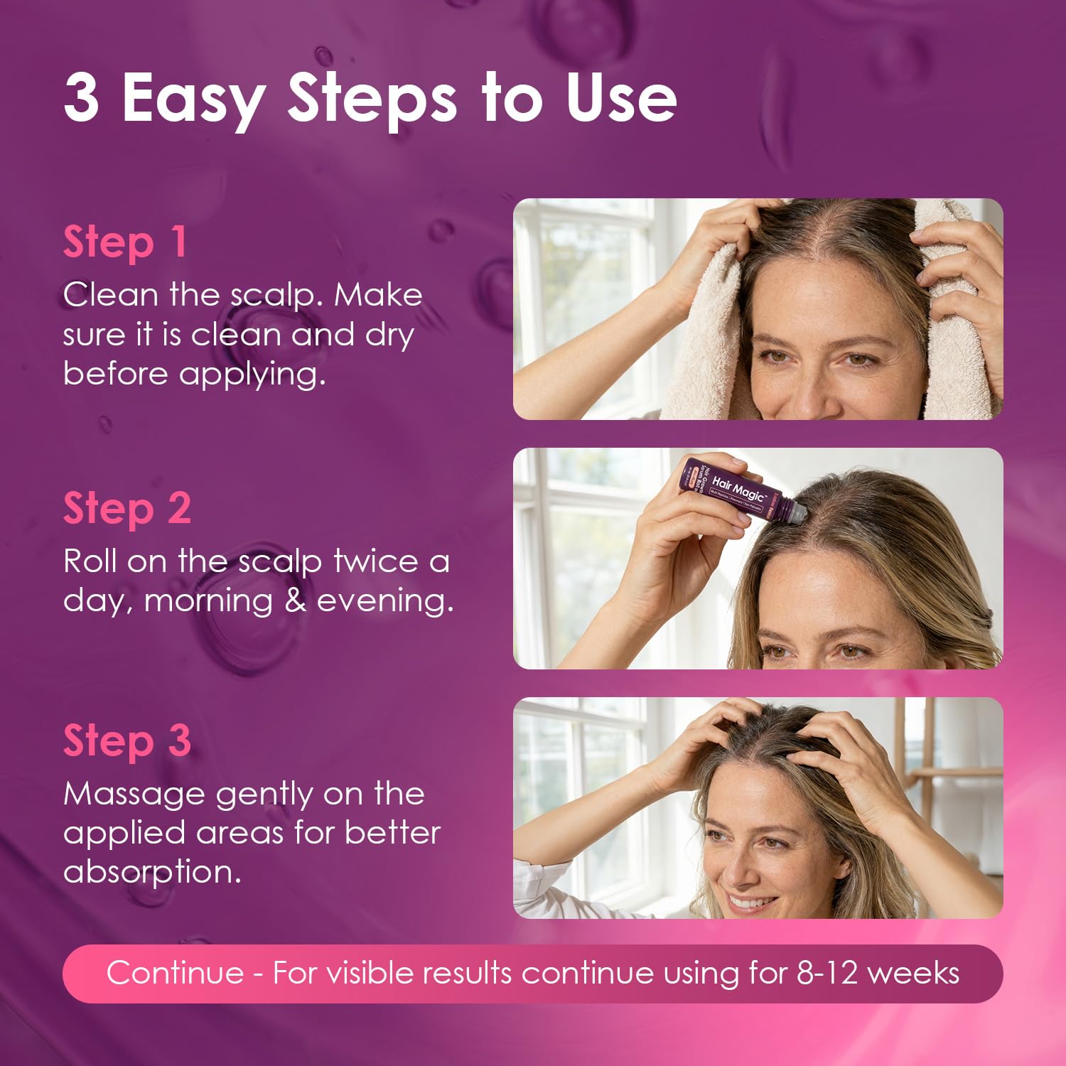 Rainbow Nutrients, LLC Hair Magic™ Hair Growth Serum Roll On - Multi Peptides + - Rainbow Nutrients, LLC Official Product View 6
