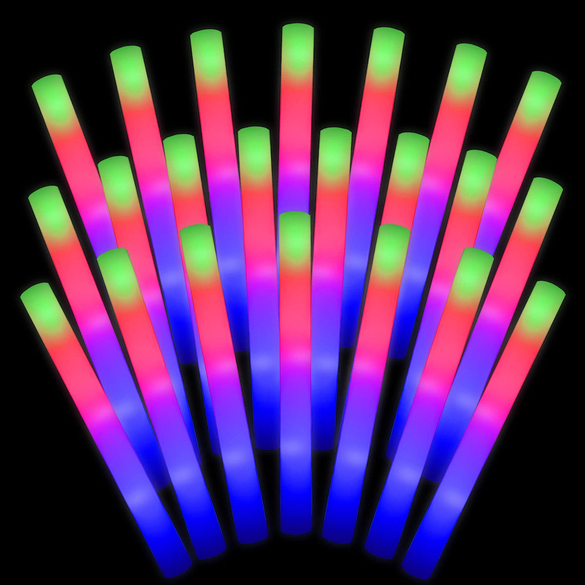 LifBetter 30 Pcs Foam Glow Sticks Bulk Led Glow Sticks with - LifBetter Official Imagery - 1