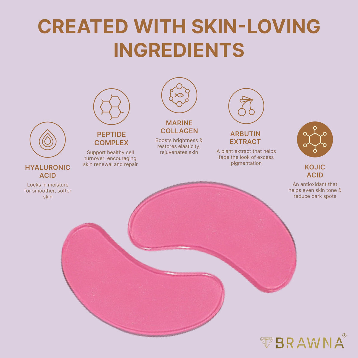 Under Eye Patches Rose Hydrogel Masks 24 Pairs - BRAWNA Official Imagery - 5