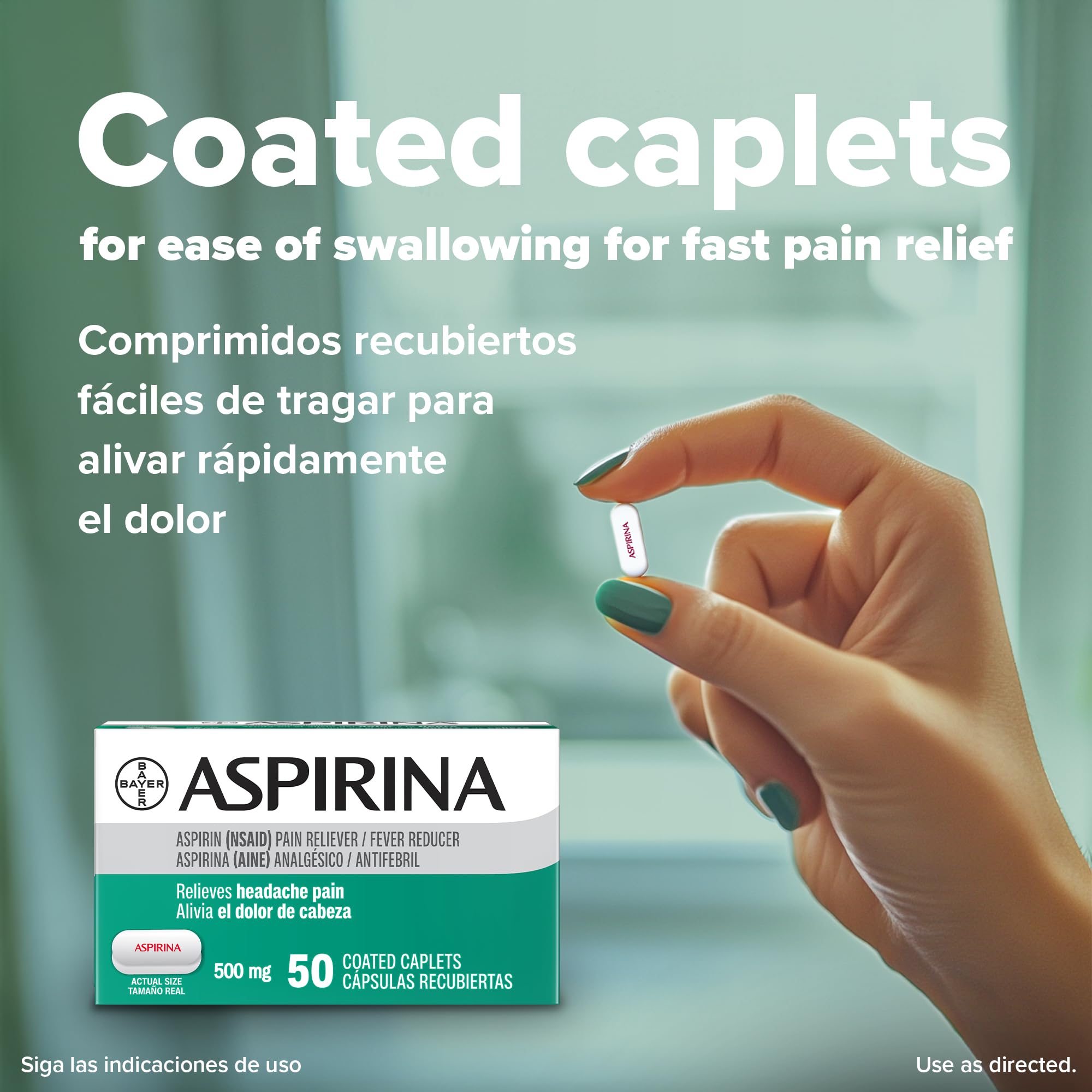 Aspirina Pain Reliever 500mg Aspirin – 50 Count