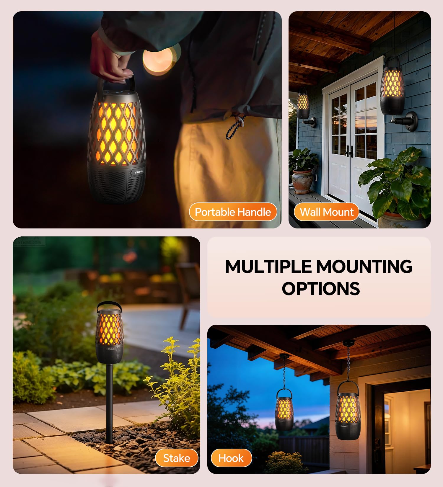 BolaButty Outdoor Speakers with Ligths Gifts for Men Multi-Sync u by BolaButty - Angle View 9
