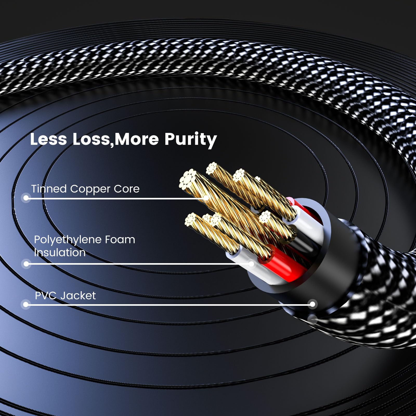MOSWAG 3.5mm to RCA Cable Headphone to RCA Cable AUX to RCA Audio by MOSWAG - Angle View 7