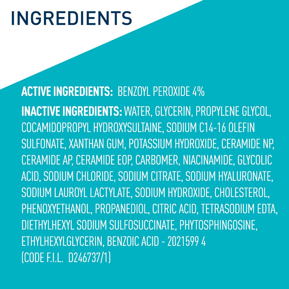 CeraVe Foaming Acne Cream Cleanser, Face Wash with 4% Benzoyl Peroxide - CeraVe Official Product View 8