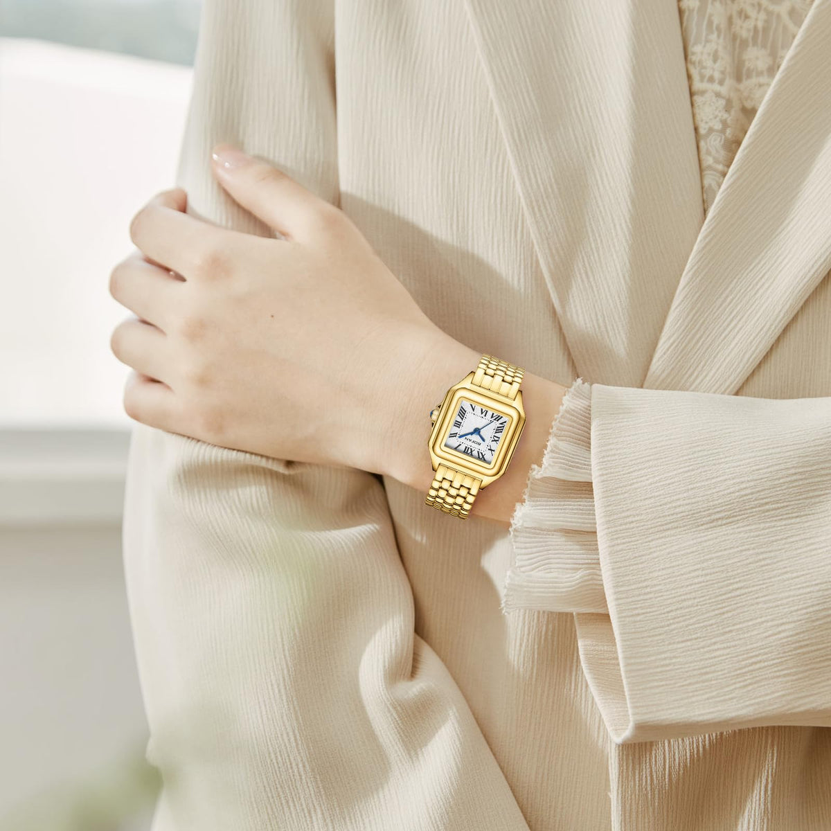 BOFAN Small Gold Watches for Women Easy Reader Ladies Quartz - BOFAN Official Imagery - 6