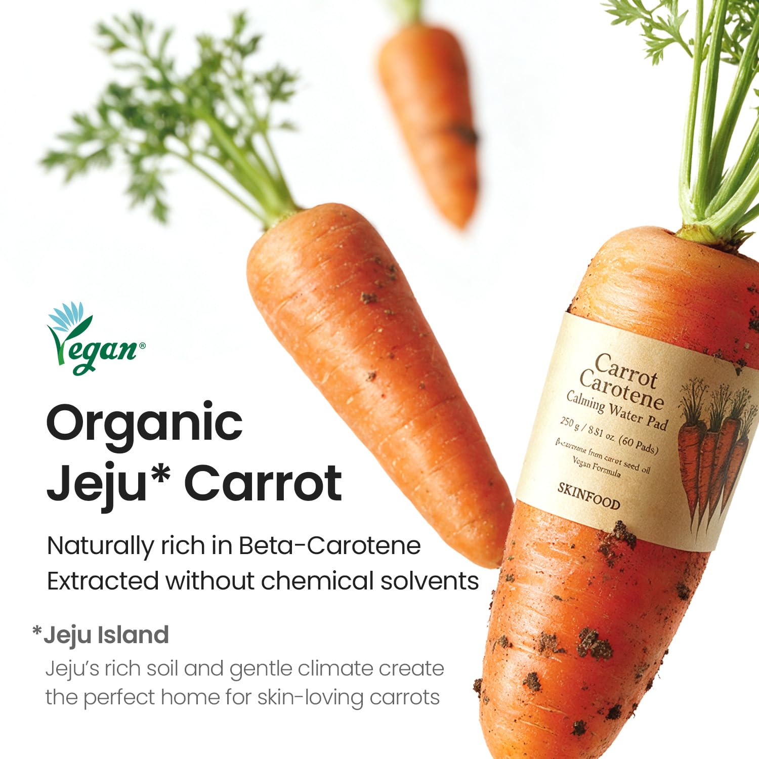 SKINFOOD Carrot Carotene Toner Pads, Hydrating &amp; Soothing, - SKINFOOD 1957