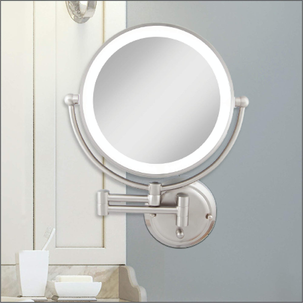 Zadro 14 Round Fluorescent 5X 1X Bathroom Magnifying Mirror - Zadro Official Imagery - 3