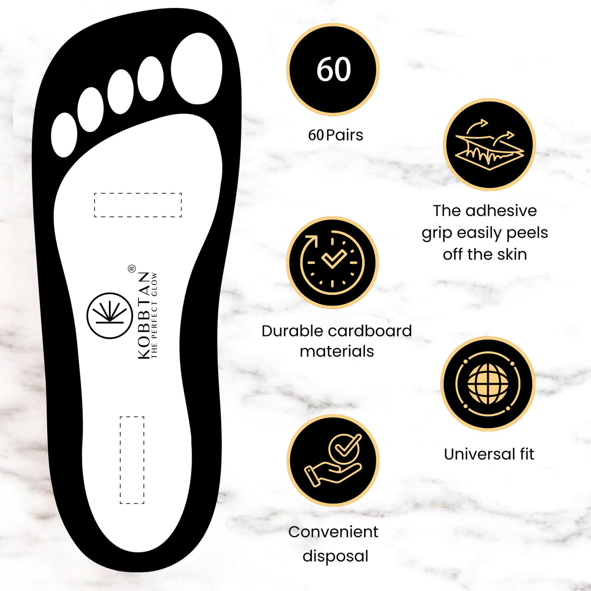 60Pairs Spray Tan Feet Pads Disposable Economic for Spray - KOBBTAN Official Imagery - 3
