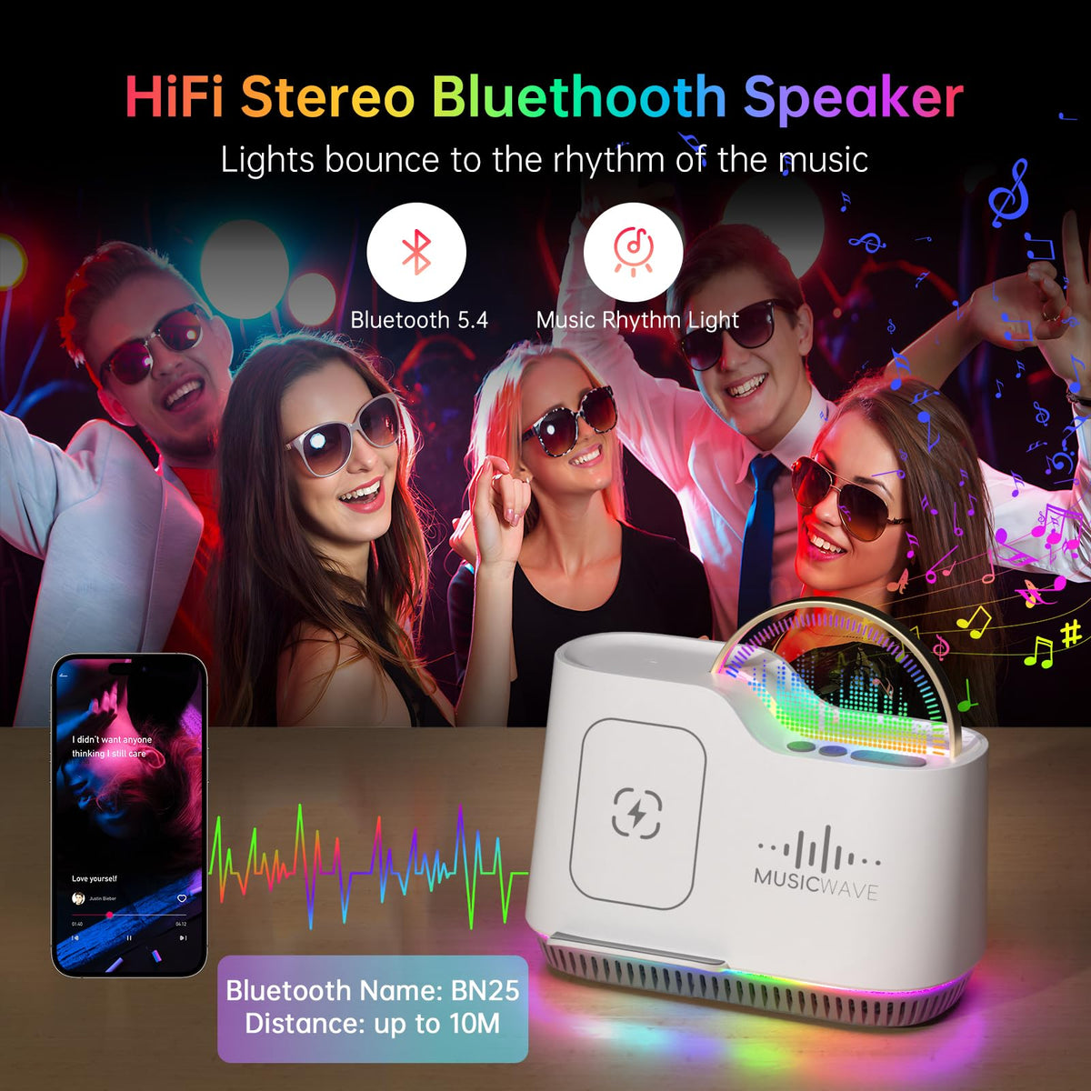 Night Light Bluetooth Speaker Phone Holder Touch Control - AUYLE Official Imagery - 8