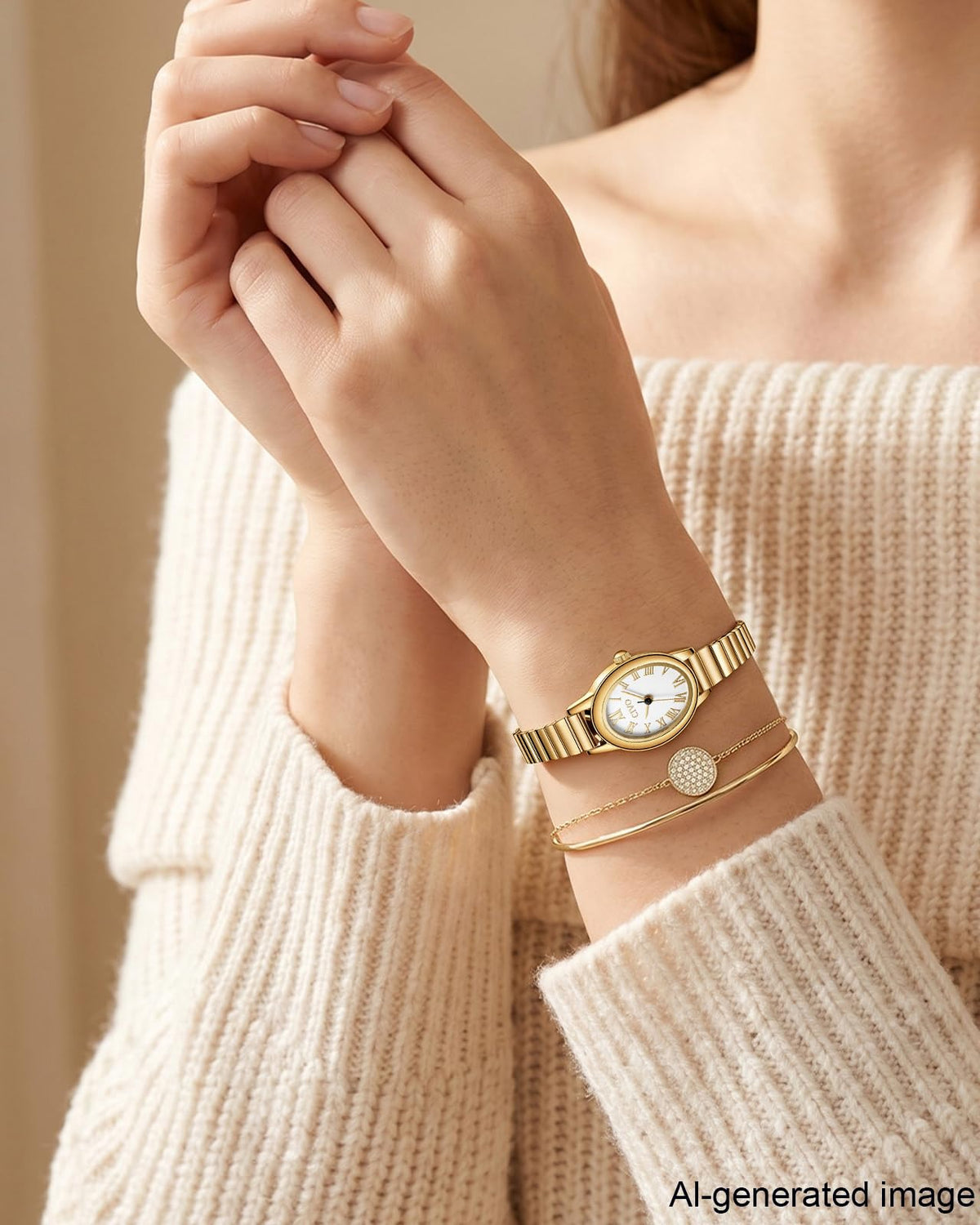 CIVO Small Gold Watches for Women Vintage Roman Stretch - CIVO Official Imagery - 5