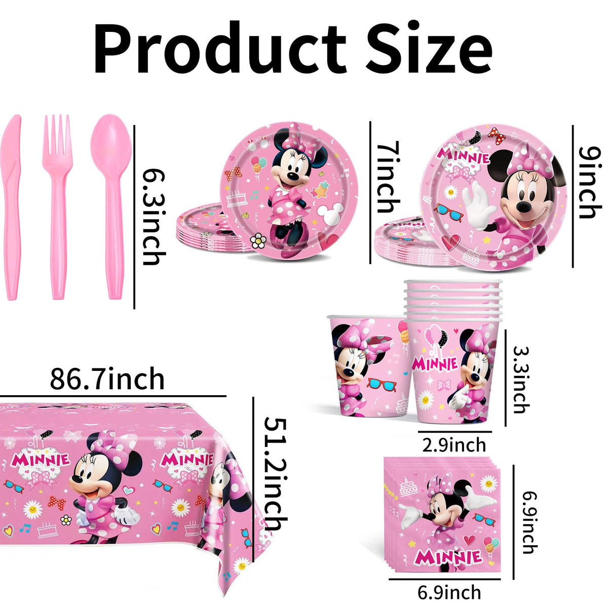 Cartoon Birthday Party Tableware Set Including 9 and 7 Paper - Trifoot Official Imagery - 4