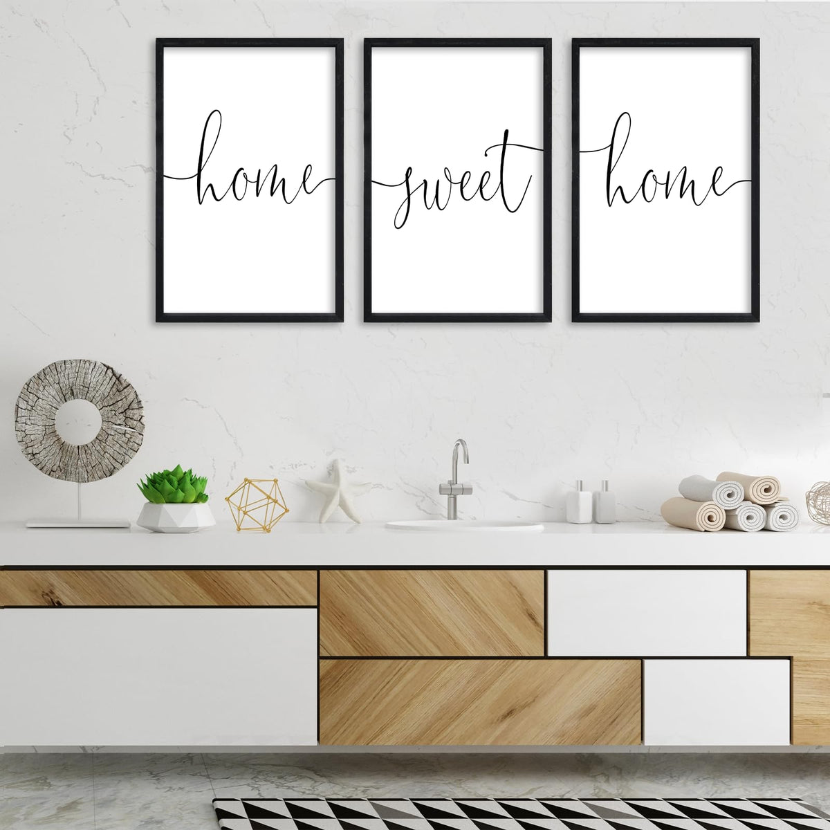 RLWangChao Home Sweet Home Sign Set of 3 Wall Art Decor 16 - RLWangChao Official Imagery - 6