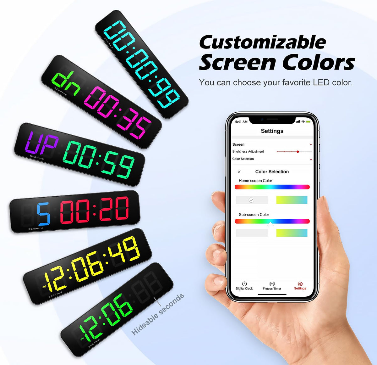 15 2 Gym Timer App Remote Control Gym Clock for Home Garage - SERPHIX Official Imagery - 6