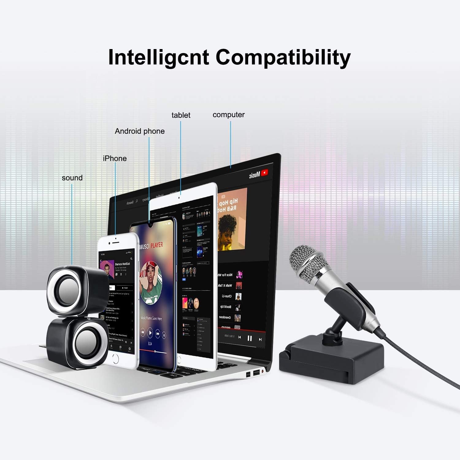 Uniwit Mini Portable Vocal/Instrument Microphone for Voice Video Recording Singi - Uniwit Official Product View 5