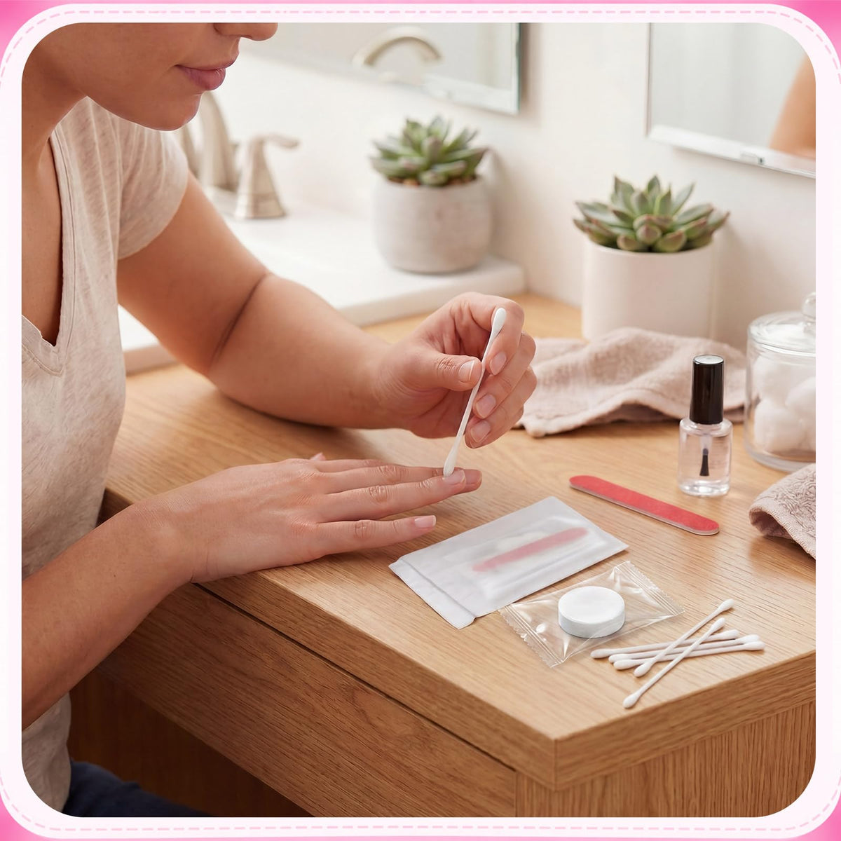 150 Pcs Travel Women Beauty Care Kit Bulk with Cotton Swab - CrystalSylara Official Imagery - 5