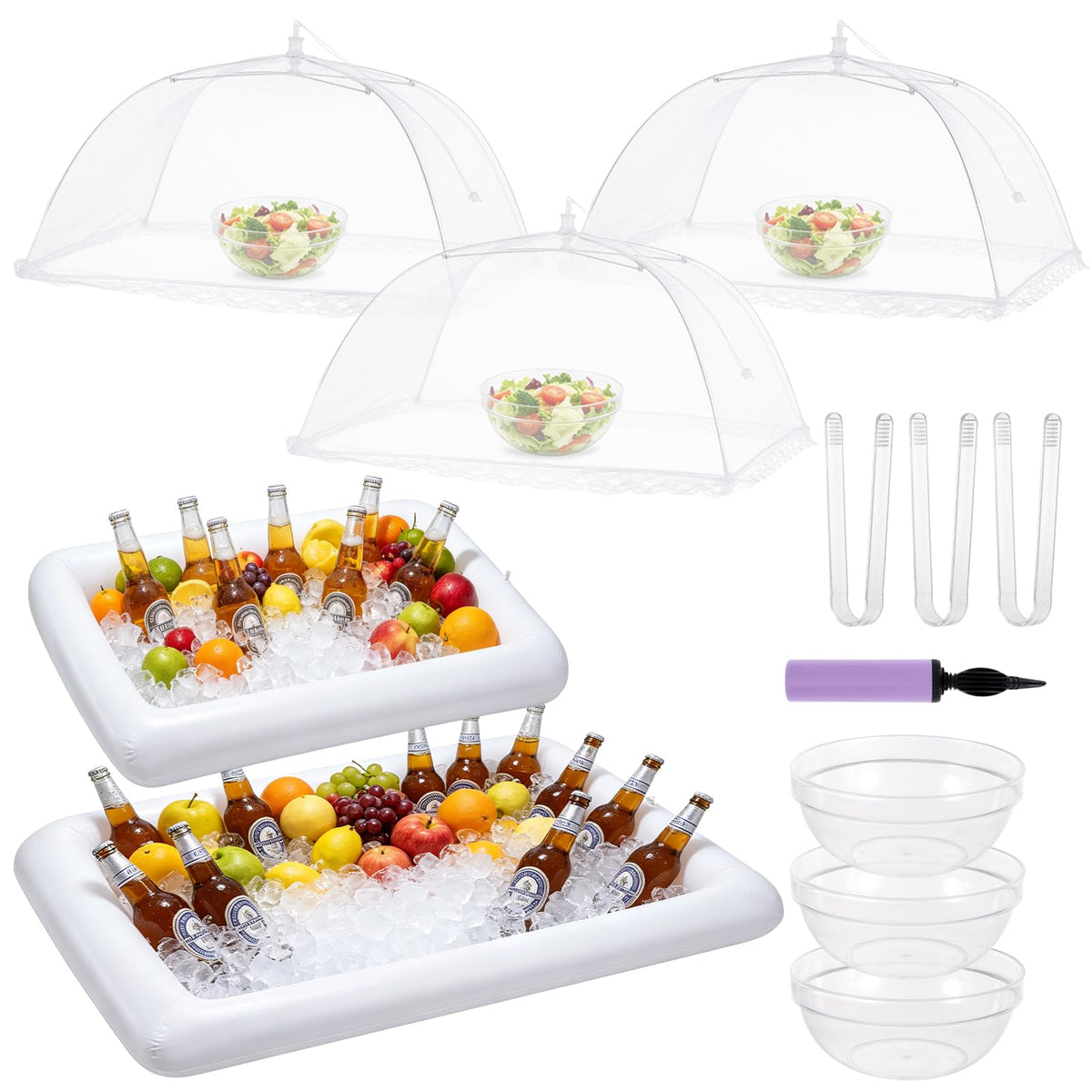 Inflatable Cooler for Parties Serving Bar Mesh Food Cover - Wenceda Official Imagery - 1