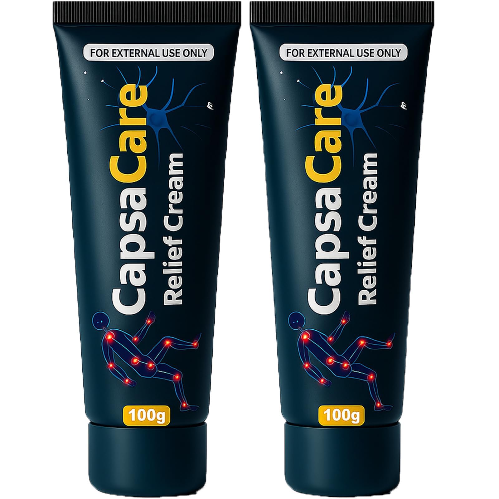 Capsacare Neuropathy Relief Cream | Neurosoothe Formula Nerve Cream, Contains Capsaicin, Arnica, Menthol, Msm, And Glucosamine, Suitable For Feet, Hands, Legs, Muscles, Joints, And Waist | 100g (2)