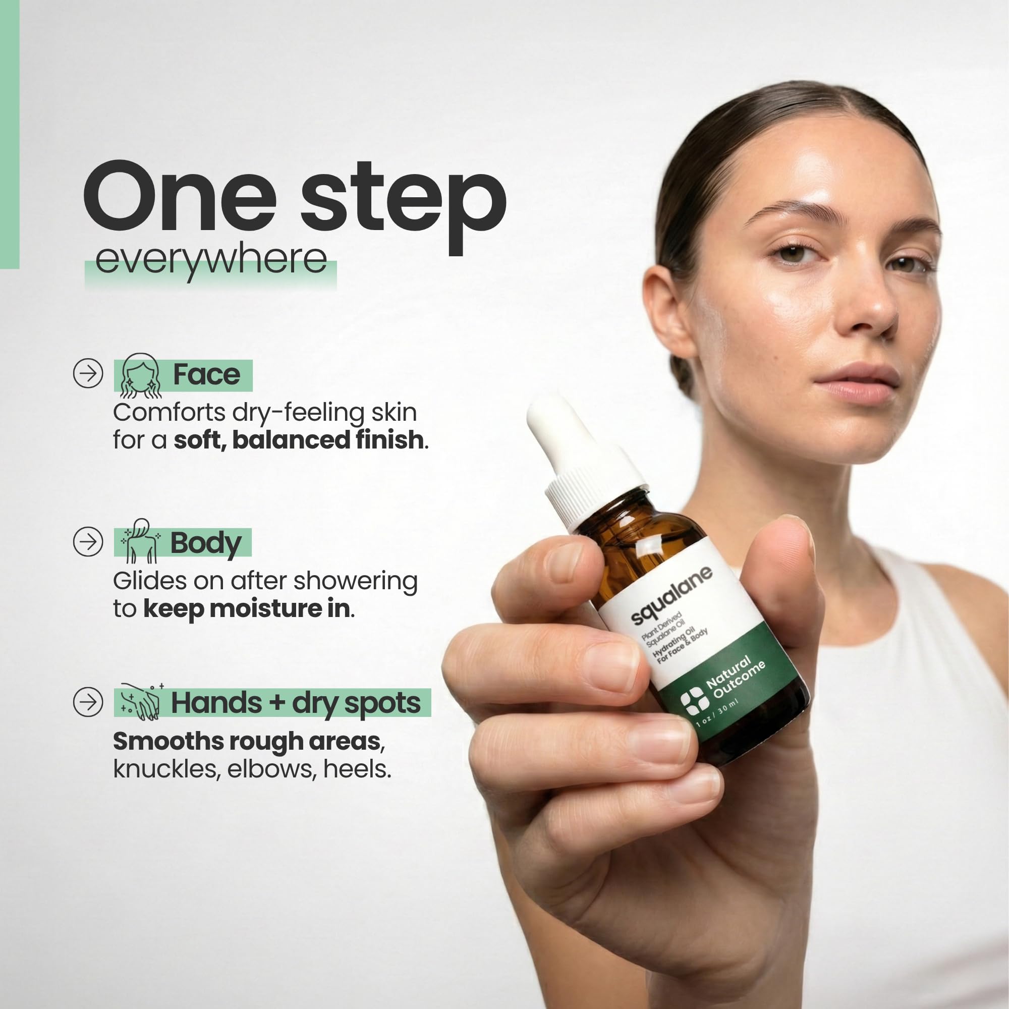 natural outcome Pure Squalane Oil l 100% Plant Derived Squalane Oil for Face, - natural outcome Official Product View 4
