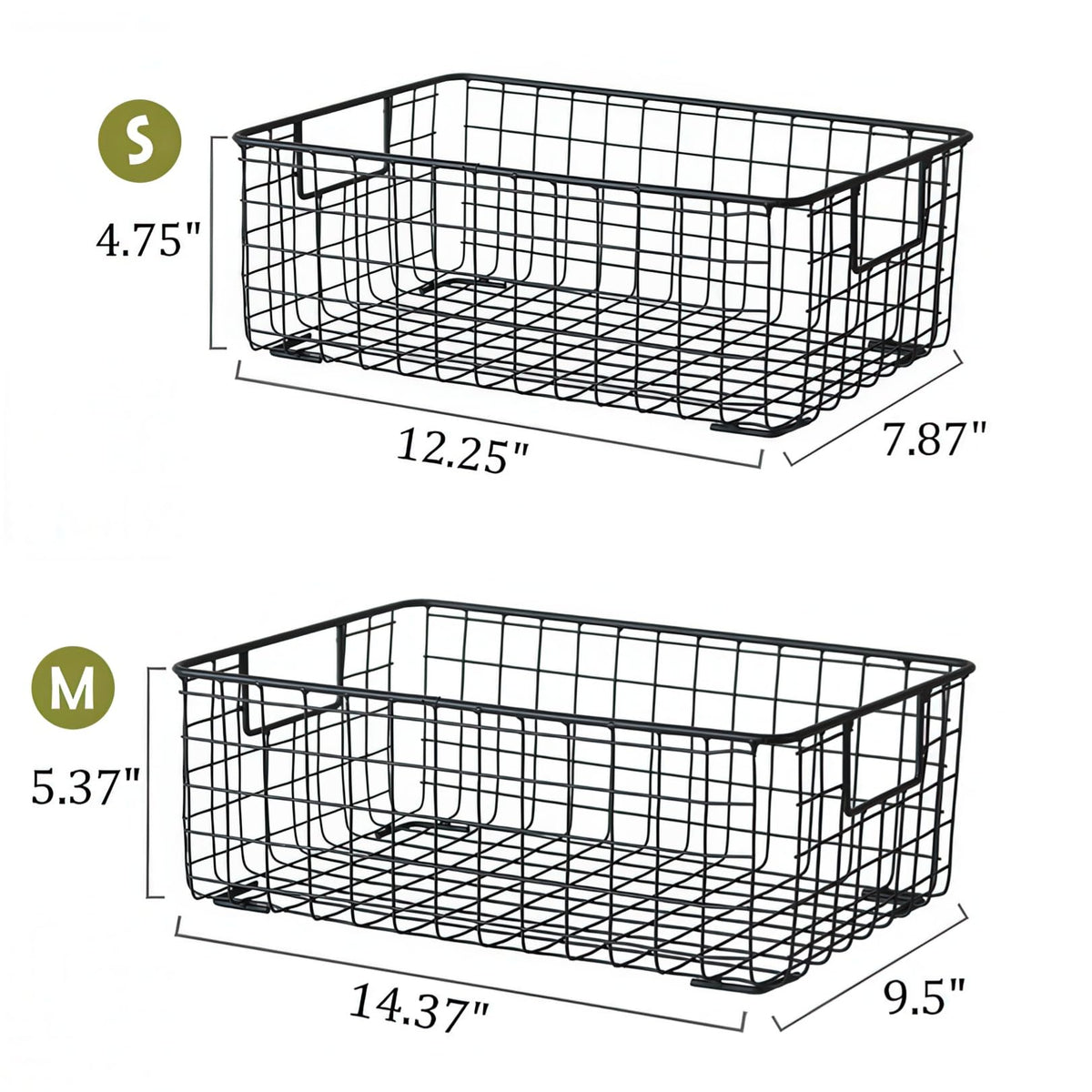 Kingrol 2 Pack Wire Storage Baskets with Handles Metal - Kingrol Official Imagery - 4