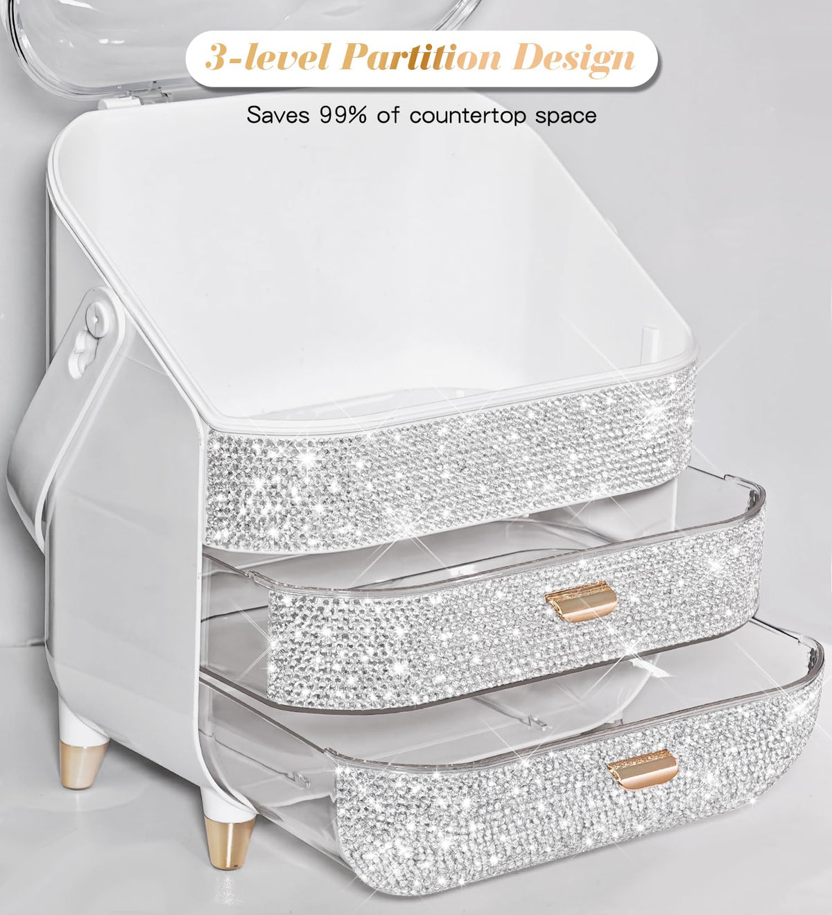 Bling Makeup Organizer Countertop Sparkle Skincare Holder - Svpolns Official Imagery - 6