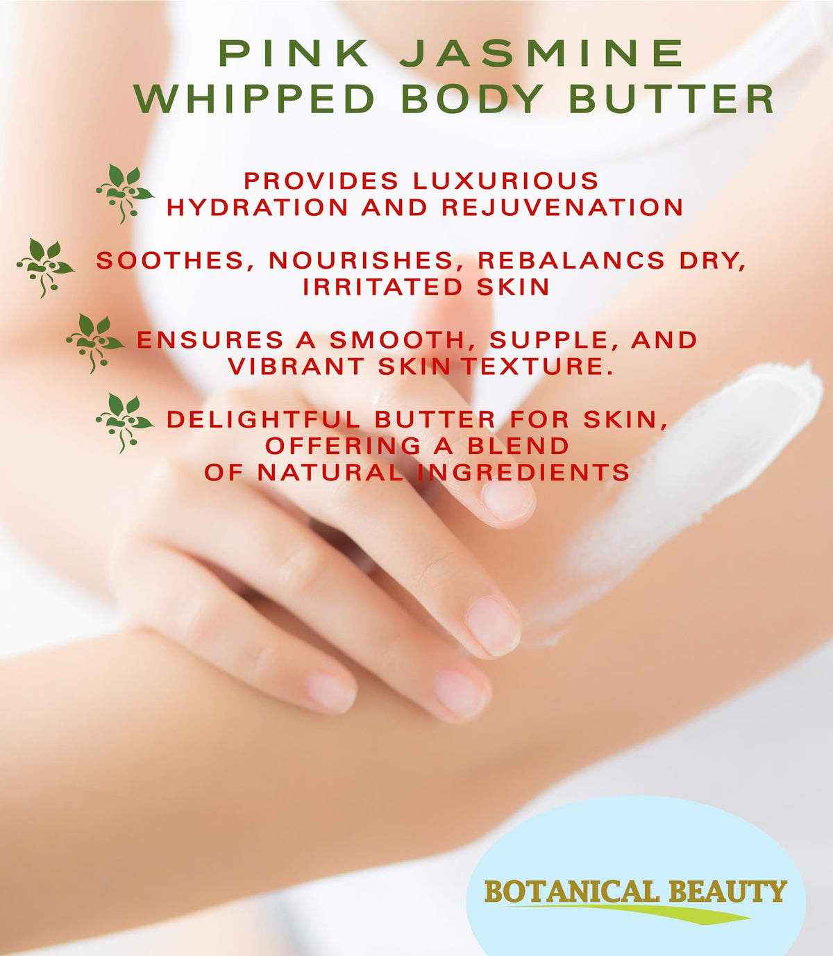 Botanical Beauty PINK JASMINE WHIPPED BODY BUTTER with Shea - Botanical Beauty Official Imagery - 5