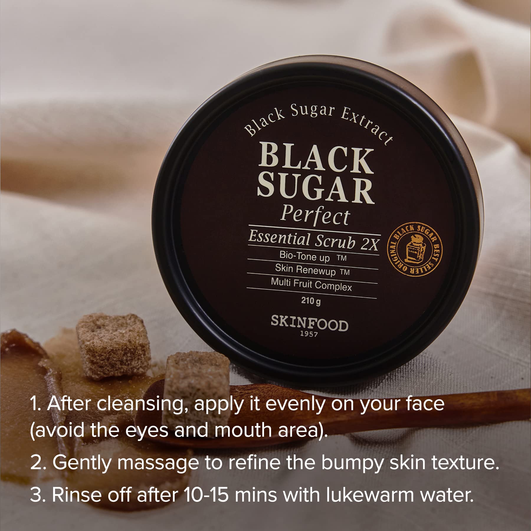 SKINFOOD 1957 Skinfood Black Sugar Mask Wash Off Exfoliator, 3.53 Ounce - SKINFOOD 1957 Official Product View 7