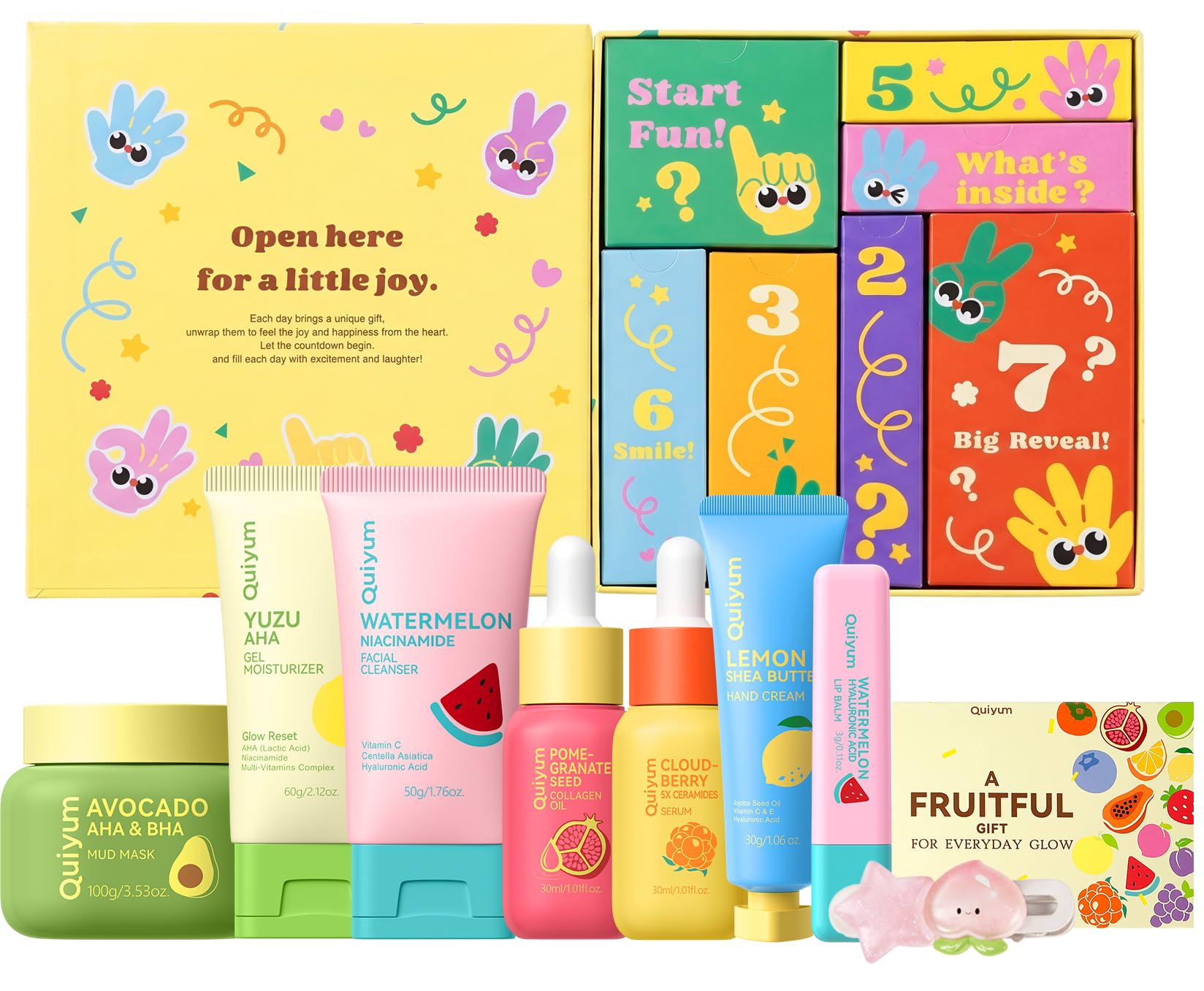 7 Day Fruit Skincare Gift Set Sweet Surprise Beauty Kit for Women - Product Imagery