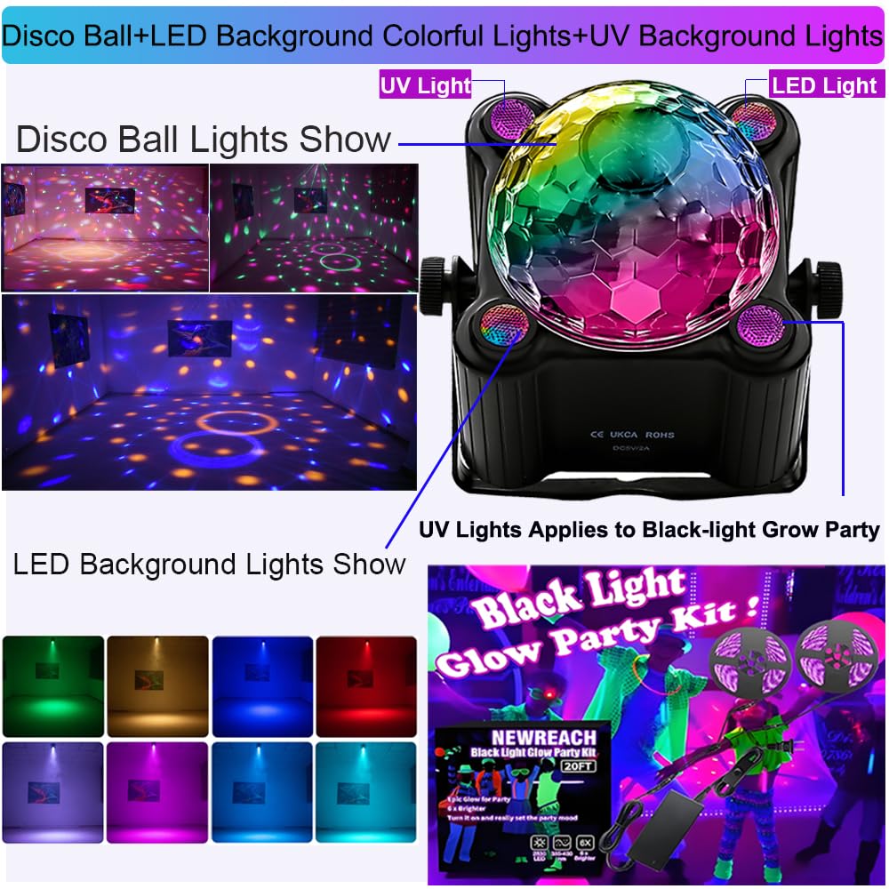Disco Ball Party Lights Disco Ball Decor Disco Light Sound - KBJ Official Imagery - 4