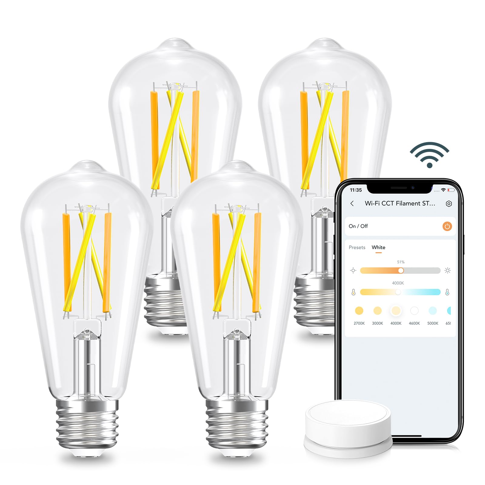 Linkind Matter Smart Edison Light Bulbs, ST19   Vintage Bulbs, 4 - Linkind Official Product View 10