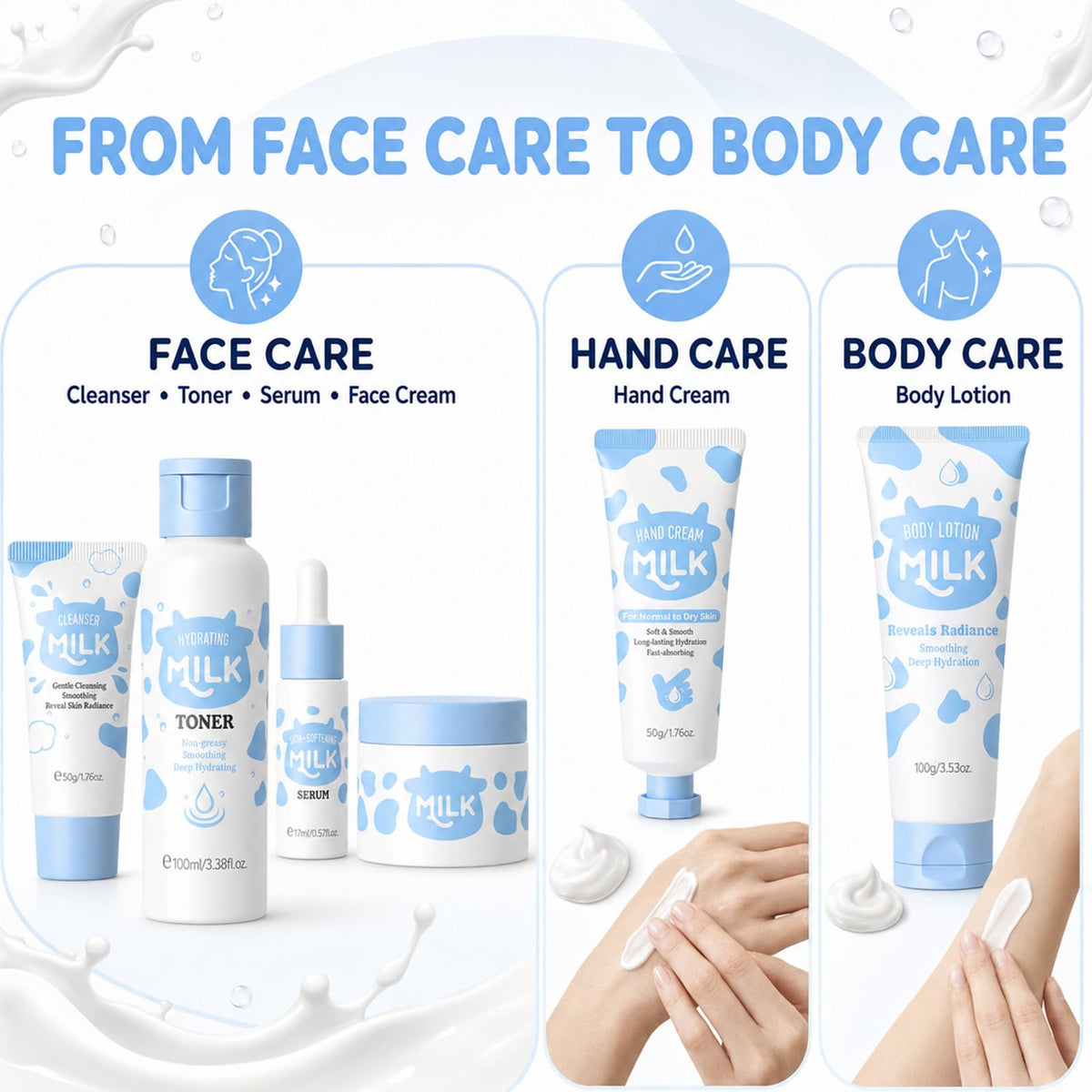Milk Skincare Set for Teens Girls 10 12 Face Care Kit - JAFERTH Official Imagery - 5