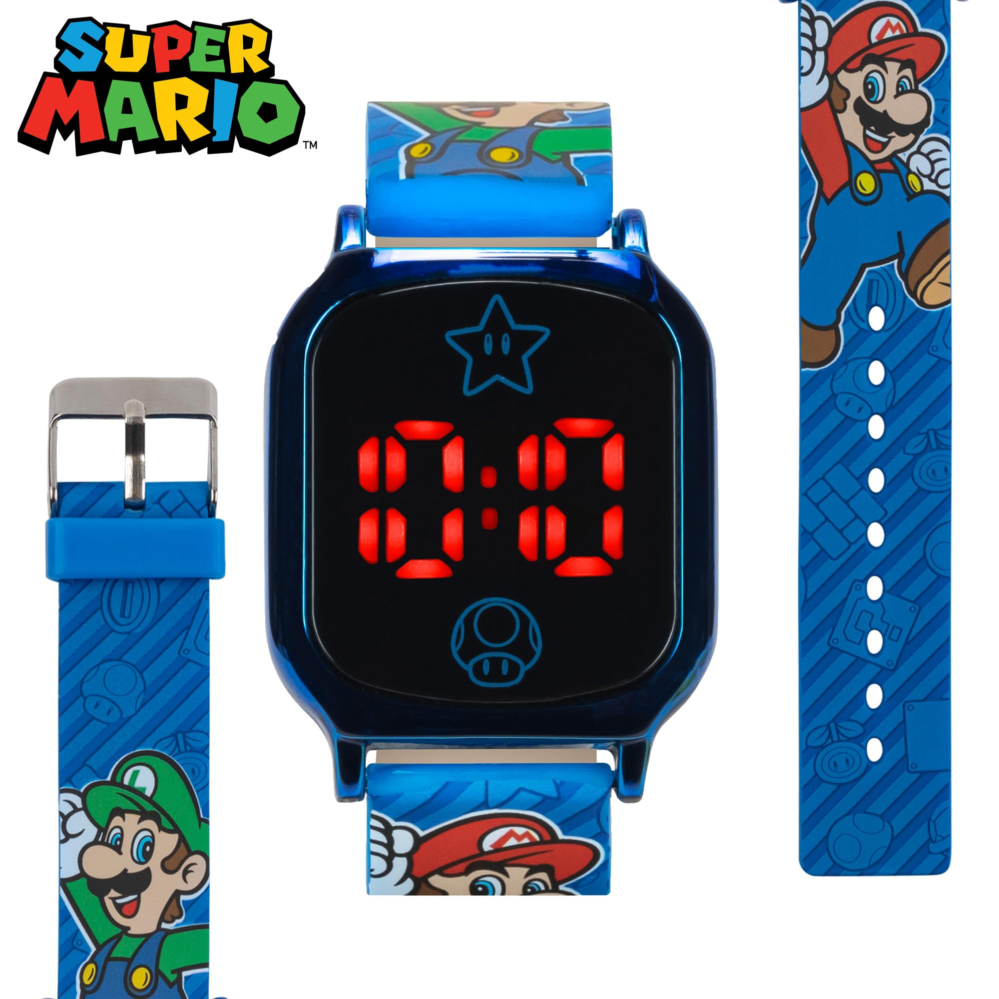 Accutime Super Mario Kids Touch-Activated LED Watch - Digital Time Dis - View 3