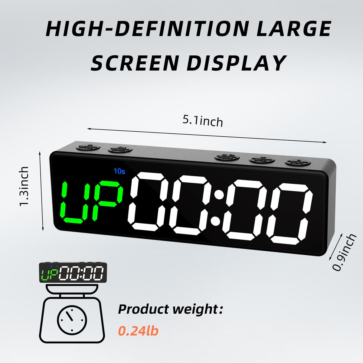 Mini Portable Gym Timer Clock Large LED Digital Display - BXF SPORTS Official Imagery - 3