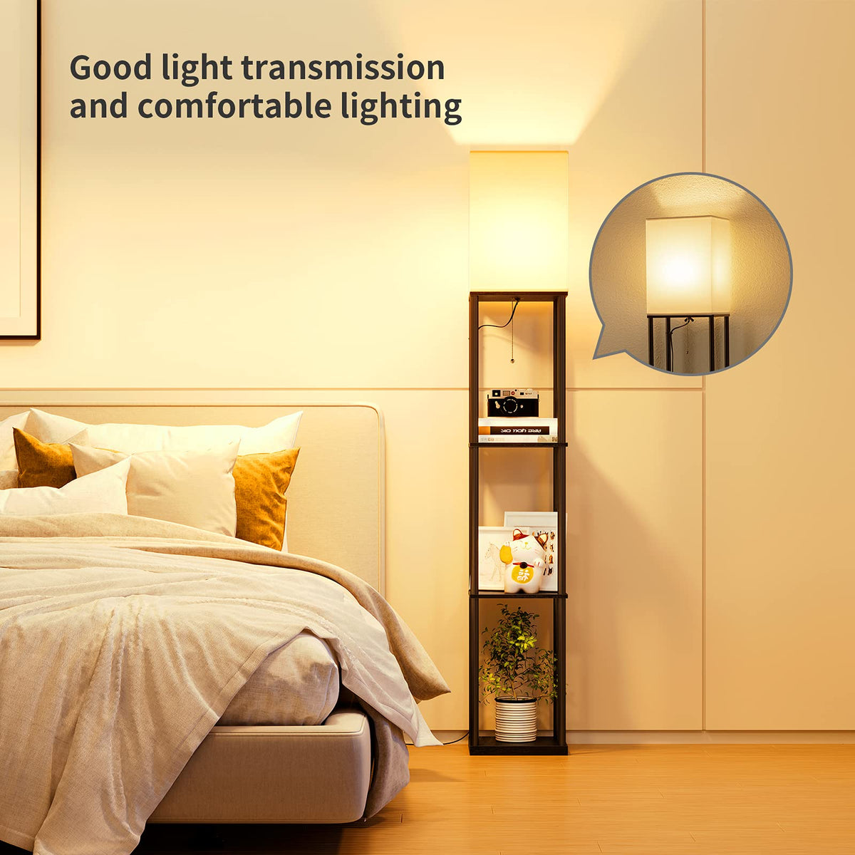 SUNMORY Floor Lamp with Shelves Standing Lamps for Living - SUNMORY Official Imagery - 4