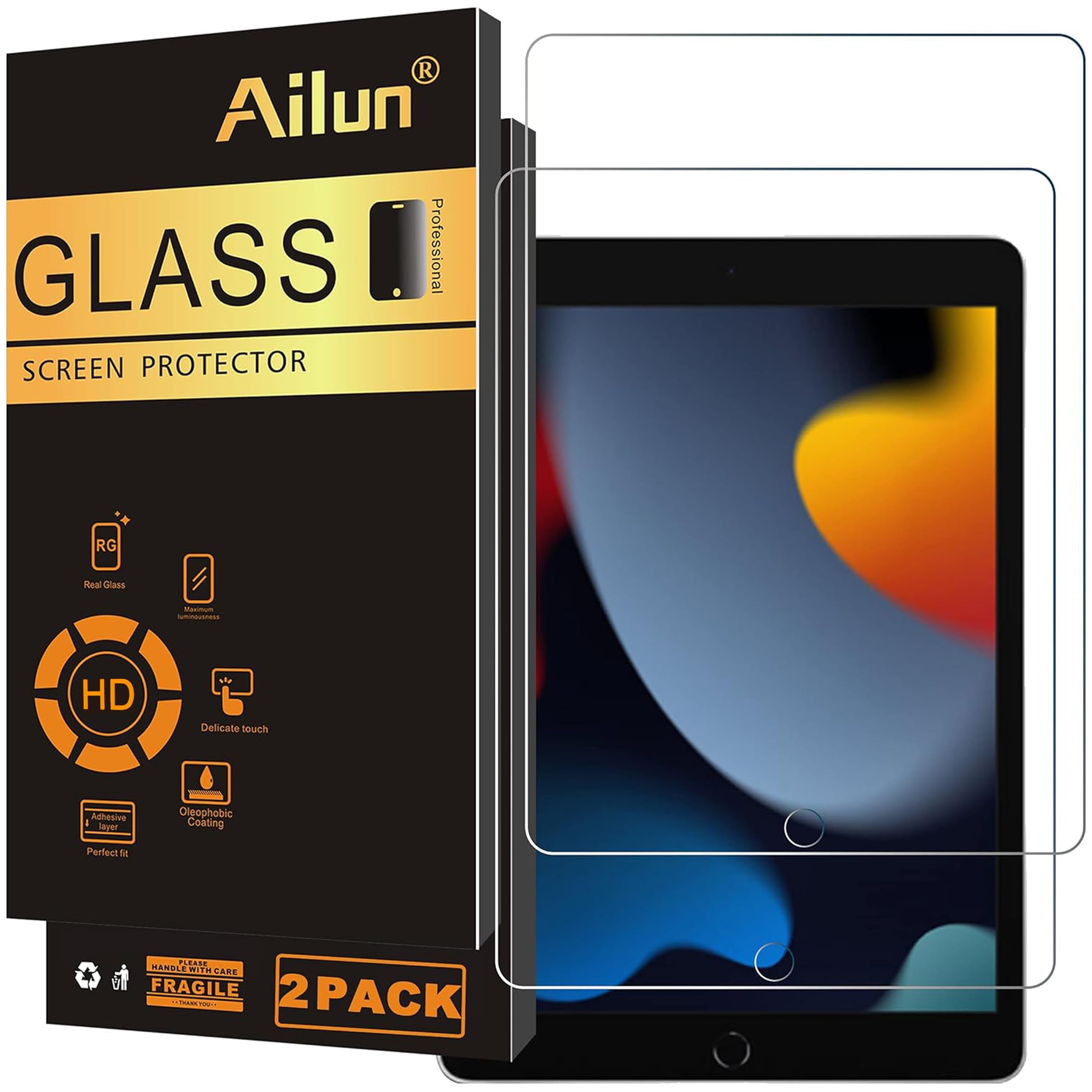 Ailun 2-Pack iPad 10.2" Screen Protector (9th/8th/7th Gen)