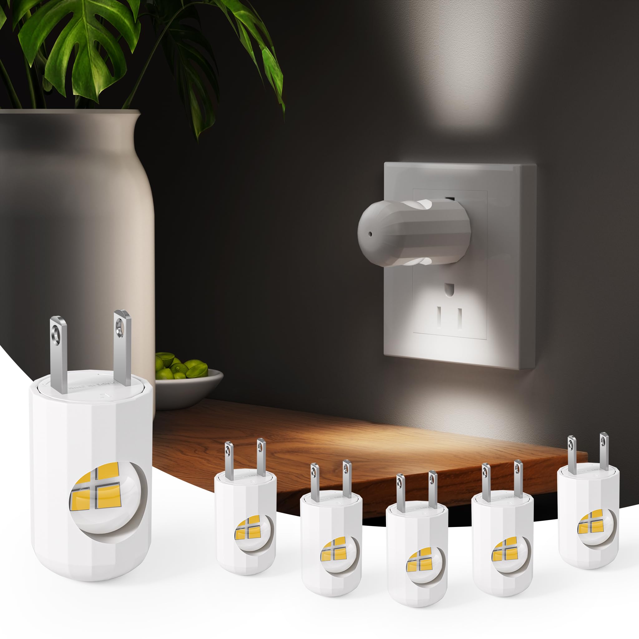 GEPLAD 6-Pack LED Night Light Plug-in Wall,Dusk-to-Dawn Sensor Au - GEPLAD Official Product View 10